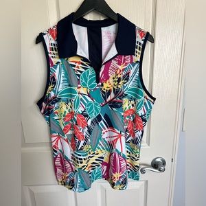 Lillie Green Golf tank top with collar